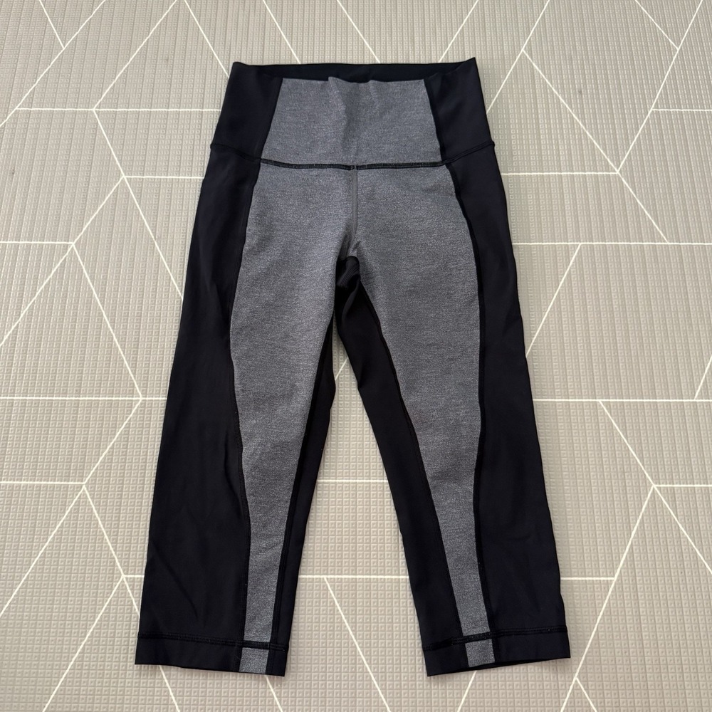 Lululemon Wunder Under Crop High-Rise *Curve 17" 6 Heather Black LW6AONS